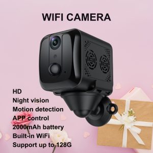 720P HD WiFi Indoor Security Camera with Clear Night Vision, Motion Detection, APP Control, 30-Day Battery Life, Cloud & SD Storage (TF Card Not Included)