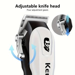 Kemei USB Rechargeable Hair Clipper with Digital Display - Professional Portable Trimmer for Precision Cuts, Ideal Holiday Gift KM-232