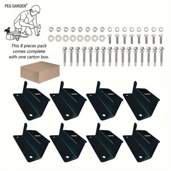 Solar Panel Installation Z-Bracket Lightweight Aluminum Non-Corrosive Structure, Suitable for RVs, Trailers, Boats, Yachts, Walls and Other Off-Ground Roof Installations, 1/2 Unit 4/8 Units), Black