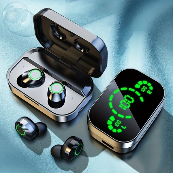 TWS Wireless Earphones With Digital Display Headsets Sports Running Headphones HiFi HD Stereo Earbuds with Microphone In-Ear Wireless Earbuds Sports Lifestyle Gaming Headphones