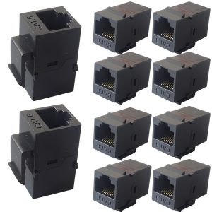 10-Pack CAT.6 RJ45 Ethernet Network Adapter, Application Control, Smart Compatible, Unpowered, Ethernet Connectivity, No Wireless, No Battery, Computer Network Accessories