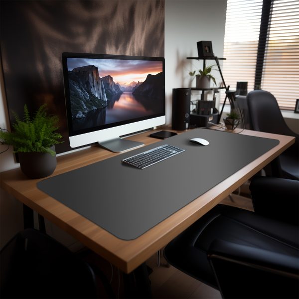 Elegant Black Faux Leather Desk Mat - Large Mouse Pad for Computer Protection, Perfect Gift Idea, Available in Multiple Sizes (59.94x39.88cm, 80.01x29.21cm, 89.92x39.88cm, 119.89x44.96cm) - Stylish Desk Accessory for Home or Office Setup, Desk Surface Protection | Modern Desk Decor | Faux Leather Mat, Office Desk Accessories