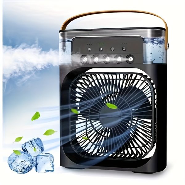 OURLIFE 1200ml Portable USB Fan with 5-Speed Control, Multi-Functional Desktop Cooling Fan with Humidifier, Type-C & Air Conditioning Options for Home, Office, Gym - No Battery Required, Office Fan|Vibrant Desktop Decor|USB Powered Fan