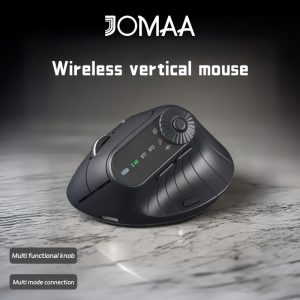 JOMAA Ergonomic Vertical Mouse with LED Display, Animal Print, Optical Movement Detection, Rechargeable 500mAh Polymer Battery, Right-Handed Metal Wireless Mouse, Compatible with Windows 10, Multi-Mode Connection (2.4G/3G/4G/5G), Crystal Embellishment, Notebook-Optimized, Battery Powered