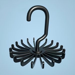 Rotating Tie Rack Hanger - Multipack of 1, Multi-Purpose Plastic Organizer for Scarves, Belts, and Accessories, Wall-Mountable Hook System for Coats and Hats