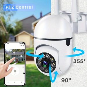 1pc 4MP QHD Wireless WiFi Home Surveillance Camera, with Audio, Two Way Talk, Automatic Humanoid Tracking, Color Night Vision, 360° Pan/ Tilt/ Zoom, Motion Tracking & Detection for Home Security, Old People, Youngsters Camera And Pet Camera