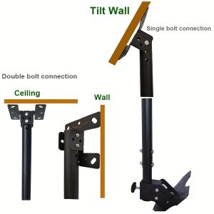 Adjustable Ceiling TV Wall Mount Bracket Compatible with 35.56-106.68cm Plasma LCD LED Monitor Flat Panel Screen Displays Tilt/ 360° Swivel