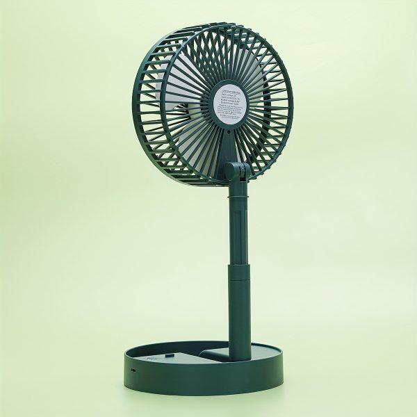 Portable Folding Table Fan with Built-in Lithium Battery USB Charging, 4.5W Plastic Desk Fan with Button Control, 3-Speed Adjustable Height Mini Personal Fan for Office, Dorm, Travel
