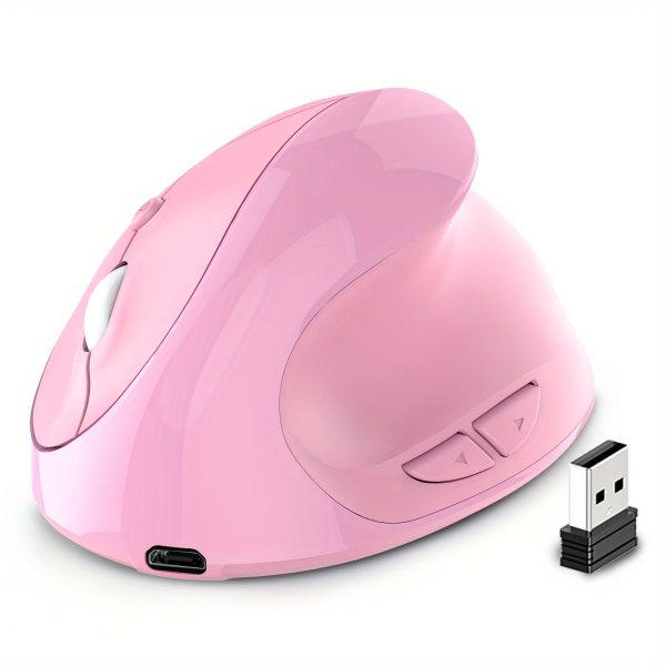 Ergonomic Mouse, Optical Wireless Mouse Rechargeable USB Mouse 2.4GHz Vertical Mouse with 6 Buttons for Laptop, Desktop(Small Right Hand)