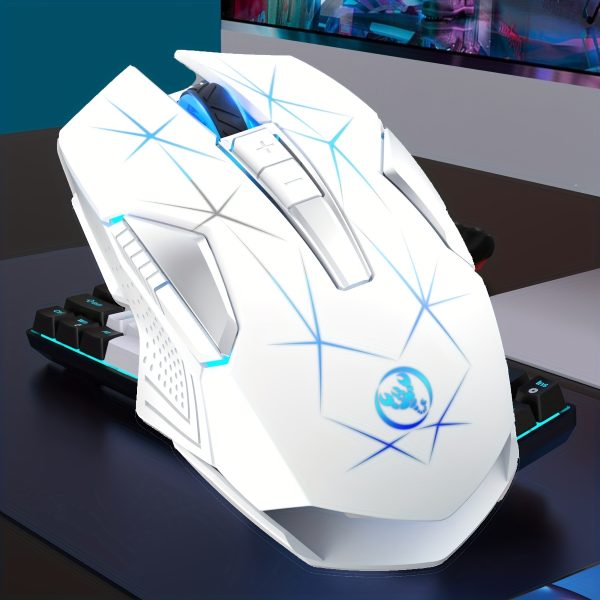 HXSI New 2.4GG Wireless Mouse Color Backlight and Rechargeable USB Plug and Play Optical Mouse Suitable for Home Games, Office Computer Peripherals