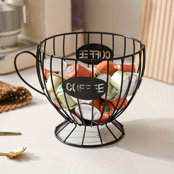 1pc Black Nordic Style Coffee Capsule Rack Light Luxury Home Snack Candy Storage Rack Coffee Shop Bar Display Rack
