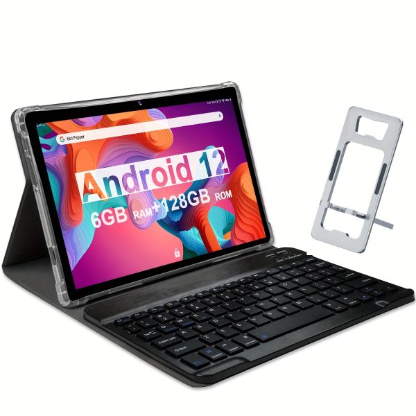 1pc HOT PEPPER DT40 10.1" 2-in-1 Android 12 Tablet PC with Adjustable Stand, 6GB RAM, 128GB ROM, MT8183 Octa-Core CPU, FHD LCD Screen, Wi-Fi, Stereo Speakers, Mali-G72 GPU, 8MP Front & 13MP Rear Camera, USB-C Charging, Supports 1TB TF Expansion, 7000mAh Battery