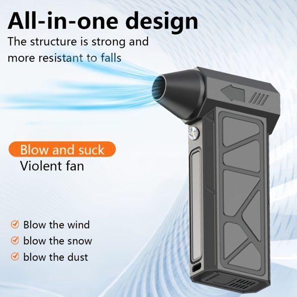 Versatile 4-Speed Air Duster Fan - USB Rechargeable, Powerful for Cars, Motorcycles, Homes, Keyboards & Outdoors