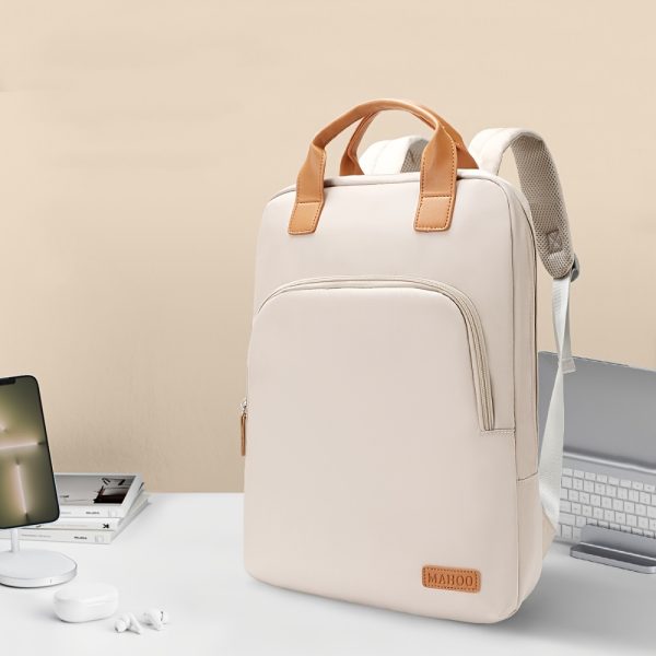KANDONG Large Capacity Laptop Backpack for 35.56cm & 39.62cm Laptops - Lightweight Travel & Business Bag with Multiple Compartments, Beige, Ideal for College, High School, and Short Trips, Travel Laptop Bag | Minimalist Backpack | Bag