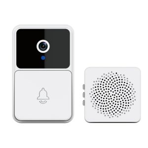 2-Pack Smart Home Video Doorbells, 720p HD Wireless Security Camera with Infrared Night Vision, Two-Way Audio, Cloud Storage, App Control, Non-Waterproof, Button Controlled, Rechargeable Lithium Polymer Battery, Wi-Fi Enabled