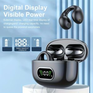 2025 Newest Wireless Earbuds, Pink & Black, Smart Power Display, Large Capacity Lithium Battery, Long-Lasting Playtime, Open Back Design, Comfortable for All Day Wear, Ideal for Sports & Fitness, Compatible with Apple, Samsung, Huawei, Xiaomi, and More, Sports Earbuds | Modern Earbud Design | Touch Control Earphones