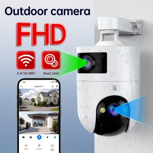 1296P FHD WiFi security camera, 355° pan/tilt, waterproof, two-way audio, remote night vision - application control, TF card and cloud storage compatible