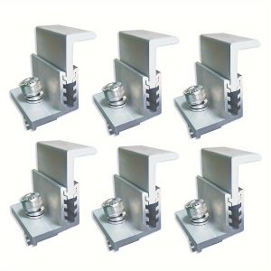 6-Pack Adjustable Side Clamping Solar Panel Mounting Brackets, Conductive Material, No Electricity Needed - Versatile Positioning for Solar & Wind Power System Installations