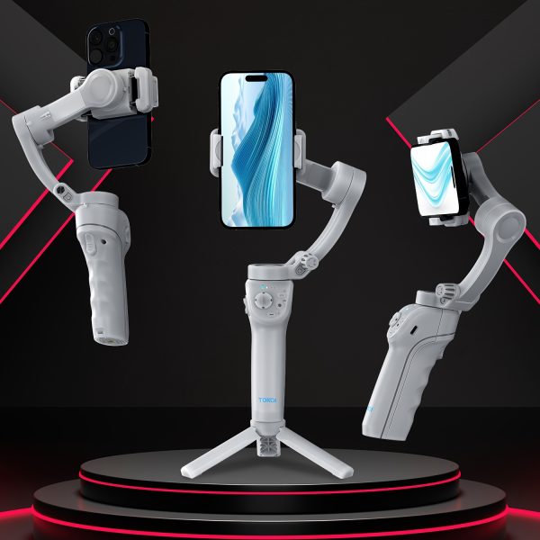 Smartphone Gimbal Stabilizer, Intelligent Gimbal, 3-Axis Smartphone Gimbal, Target Tracking, Portable and Foldable, Automatic Tracking Smartphone Stabilizer, Smartphone Gimbal with ActiveTrack, Stabilizer for Video Recording, Vlogging Stabilizer