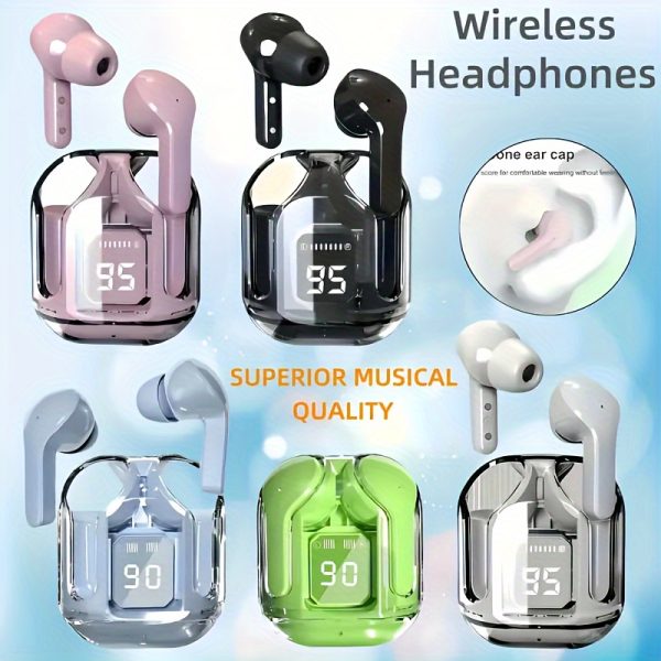 Wireless TWS Headphones Transparent Wireless Headphones, In-Ear Sports Fitness Headphones, Suitable for Running and Exercise