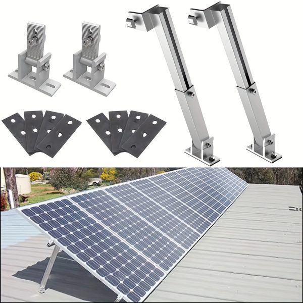 2pcs Adjustable Solar Panel Tilt Mount Brackets, 36-68cm, 15-30° Angle, Supports 50W-400W Panels - Ideal for Flat Roofs and RVs, Solar Panel Bracket