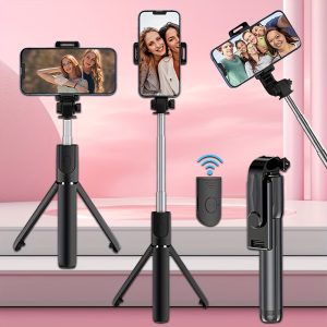 Versatile Wireless Selfie Stick with Tripod Stand - 360° Rotation, Anti-Shake, Handheld Multi-Function Camera Holder for Live Streaming & Photography, Portable Travel Stabilizer