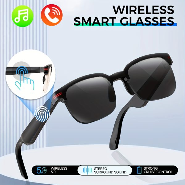 INEYES Fashion Men's Smart Glasses for Android Phones with Wireless Call, Glasses for Women with Long Standby Time, Driving Glasses, Multifunctional Glasses for iPhone, New Smart Wireless Glasses with Music Control, Rechargeable High Sound Quality Suitable for All Face Shapes, Fashionable, Classic, Couples Gifts, Gift for Family, Gift for Boys Girls