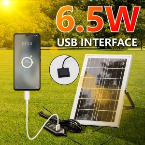 A Portable Solar Charging Panel Kit with 4 USB Ports - an Efficient Universal USB Charger, Comes with a 196.85-Inch Cable, Compatible with Multiple USB Devices.