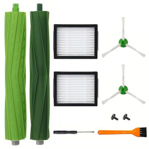2/8pcs Replacement Parts Compatible with iRobot I and J Series Vacuum Cleaners, Includes Filters, Brushes, Rubber Brush, and Cleaning Tool Set, Reusable Plastic Vacuum Attachments, with No Battery Required for i1+/i3/i4/i7/i7+/i3+/i4+/i6+/i8+ E5/E6/E7/E/J Series Models