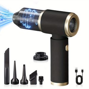 Cordless Handheld Vacuum Cleaner with USB Charging, 6KPa Powerful Suction, 4000mAh Lithium Battery, Multi-Surface Cleaning for Home, Office, Car, and Pet Hair, Includes Crevice Tool & Accessories, Portable Vacuum Cleaner | Modern Handheld Vacuum | Cylindrical Vacuum, Car Vacuum Cleaner