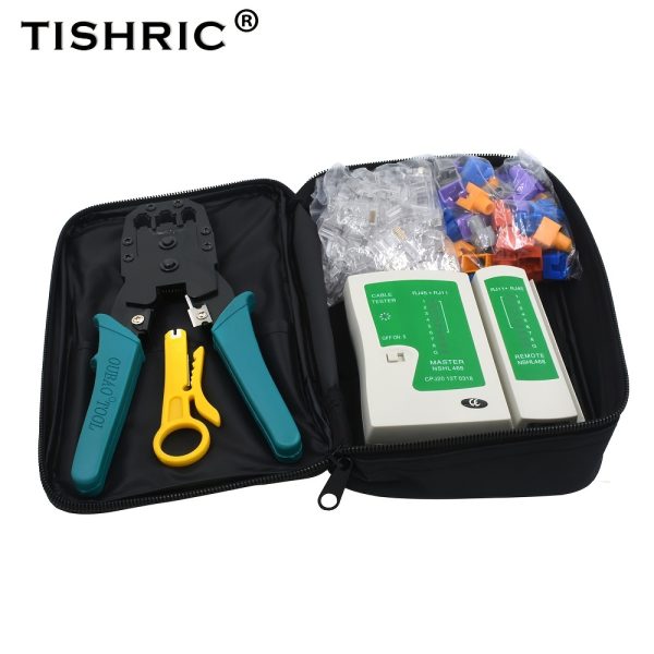 TISHRIC NSS-468A Lan Tester RJ45 RJ11 Wiring Finder Cat5 Cat6 UTP Lan Cable Telephone Line Detector Tracker Network Tools Repair/6 In 1 Network Tool Kit Set Bag Cable Tester ConnectorCrimper HK315-6