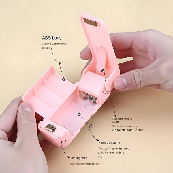 Portable Vacuum Food Sealer, Battery-Powered Plastic Bag Heat Sealing Machine, Poly Tubing Kit Tool, ≤36V Operating Voltage, No Battery Included