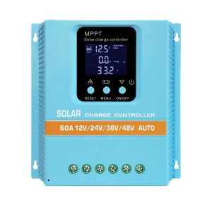 1pc Y&H 60A Solar Charge Controller with LCD Display, Intelligent Battery Regulator, Dual USB Ports for Lead-acid/Lithium, Auto Voltage Range 12V/24V/36V/48V, Hard-Wired Power Supply, No Battery Included