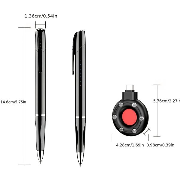 Portable Wireless Hidden Camera Detector, Type-C Charging Port, Rechargeable Lithium Battery-Polymer, ≤36V Working Voltage, with Infrared Sensor Function, for Car, Home, Hotel, Office, Privacy Protection