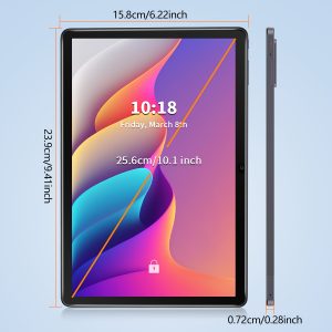 DT40 Tablet Features an MT8183 8-Core Processor, 6GB of RAM, And 128GB of Internal Storage, Expandable Up to 1TB. It Has a 10.1-Inch FHD Display with a Resolution of 1920X1200 Pixels, Runs on Android 12, And Is Powered by a 7000Mah Battery. This Wi-Fi Tablet Includes 8MP And 13MP Rear Cameras And Comes with a Rotating Alloy Holder.