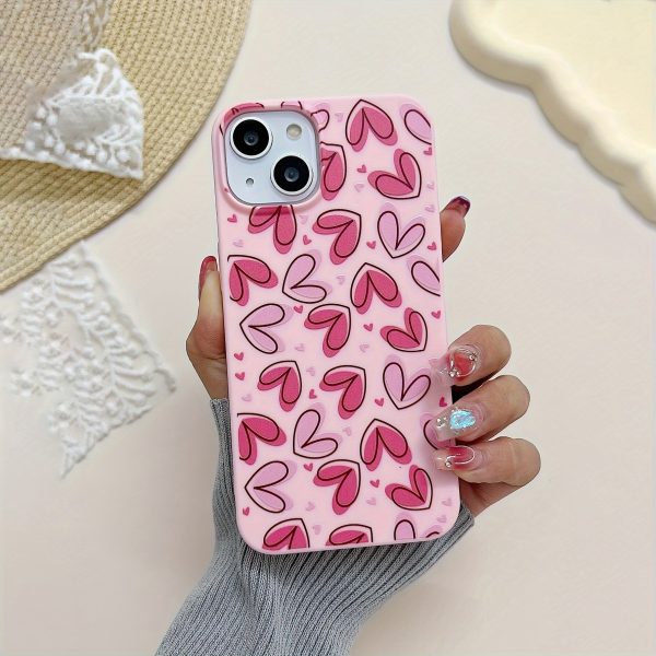 Pink Love Big Hole Frosted All-Inclusive Anti-Fall Mobile Phone Case Suitable for Apple 15PROMAX/15PLUS/15PRO/15/14PROMAX/14PLUS/14PRO/14/13PROMAX/13PRO/13/12PROMAX/12PRO/12 11PROMAX/11PRO/11/XSMAX/XR/XS/7#8PLUS/7#8 Protective Cover