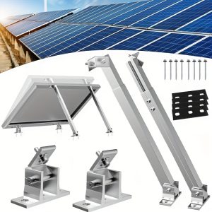 1set, Adjustable Solar Panel Tilt Mount Brackets Aluminum Alloy Mounting Bracket Stand Systems Support 50W 70W 100W 150W 200W 300W 400W Panels for Roof/Boat/Flat Surface