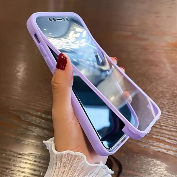 New Mobile Phone Protective Case 360 Full Body Front + Back Transparent Protective Case Suitable for iPhone 13 14 11 12 Pro Max 15 Plus Luxury Bumper Shockproof Back Cover