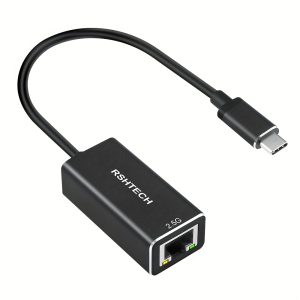 RSHTECH USB C to 2.5G Ethernet Adapter Aluminum RJ45 High Speed 2500Mbps Network Card Portable USB RJ45 LAN Adapter for Laptop PC
