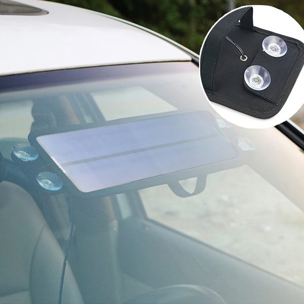 30W Solar Car Charger - 12V to 5V Converter, Monocrystalline Silicone Panel with Cigarette Lighter Plug & Alligator Clip for Vehicle Battery Backup