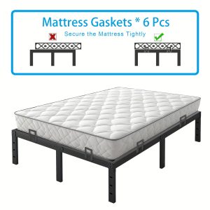 6-Pack Anti-Slip Mattress Gaskets, Metal Bed Frame Mattress Holder, Adjustable Size, Black, No Power Required, No Battery Included, Home Furniture Replacement Parts