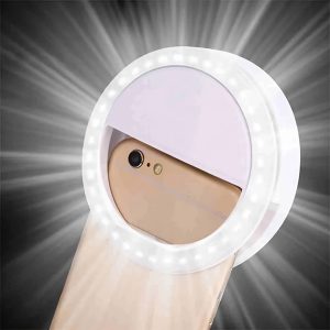 AAA Battery Mobile Phone Accessories Portable LED Ring Mini Fill Light Selfie Flash Ring Light for Phone Live Streaming Video Make Face Beauty