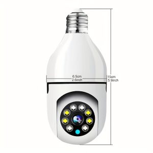 THIRYWO 1080P HD Smart Light Bulb Security Camera - WiFi Enabled, Two-Way Audio, Night Vision, Motion Detection, Wireless Home Surveillance with App Control, Compatible with Smartphones, ABS Material