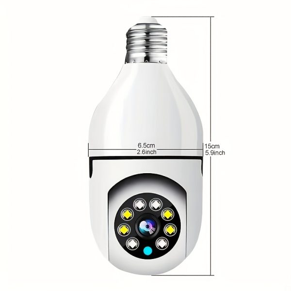 THIRYWO 1080P HD Smart Light Bulb Security Camera - WiFi Enabled, Two-Way Audio, Night Vision, Motion Detection, Wireless Home Surveillance with App Control, Compatible with Smartphones, ABS Material