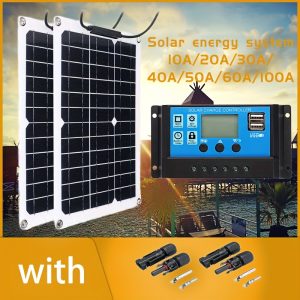 1pc 50W Magnetic Solar Panel Kit with Controller, 10A-100A Adjustable, Removable Photovoltaic for Car, RV, Boat, 12V Battery Charging, Home/Outdoor Solar Charger without Battery