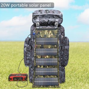 20W Foldable Solar Panel with USB 5V Output: Ideal for Camping and Outdoor Activities - Mailin