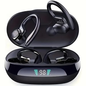 Wireless Headphones with Built-in HD Microphone, LED Screen Charging Box, Automatic Pairing and Long-lasting Battery Life, Suitable for Sports, Cycling, Driving and Daily Use, Ear-hanging Style Earmuffs That Are Not Painful When Worn for A Long Time