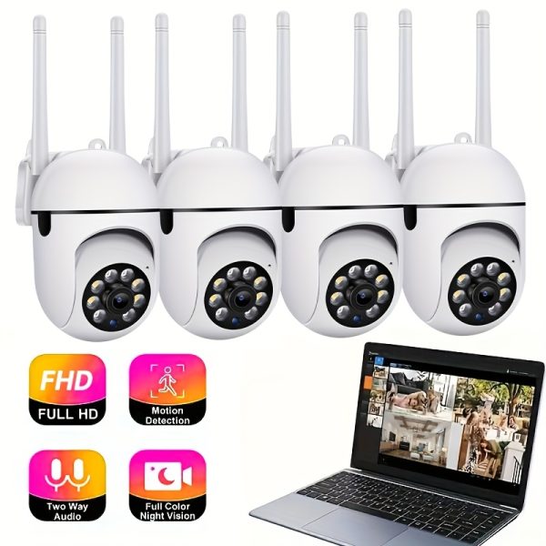 JOOAN HD WiFi Smart Security Camera with Infrared Night Vision, Two-Way Audio, and Remote Viewing App - Full Color Night Vision, USB Powered, Compatible with Smartphones, Wireless Security Cameras for Home