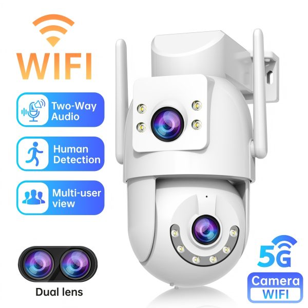 JOOAN Outdoor Wireless Security Camera, 300W HD Resolution, USB Powered, 2.4-5G WiFi Connectivity, Motion Detection, Color Night Vision, Two-Way Audio, Humanoid Tracking, Indoor/Outdoor Use