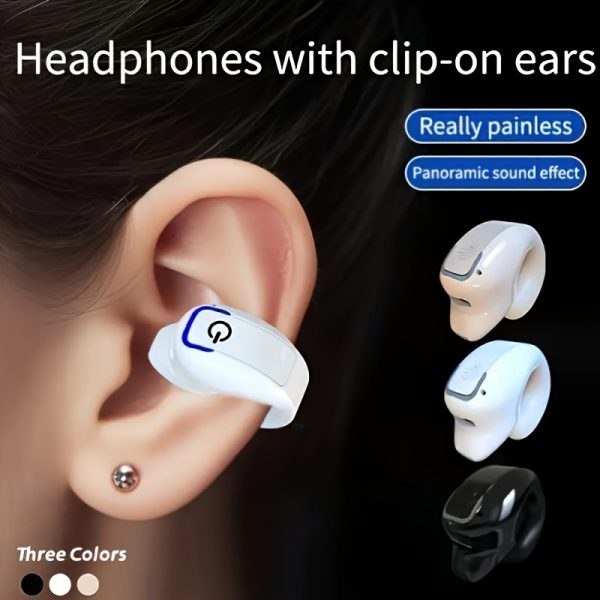 HURNDOERI Wireless Earbuds with Clip-On Design, Noise Cancelling Voice Call, Universal Phone Control, Push Button Media Control, Rechargeable Lithium Polymer Battery, Open-Back Earphones for Exercise, Compatible with Cellphones, Anime/Movie/TV Series/Video Game Themed, Condenser Microphone, No Cable - Adult